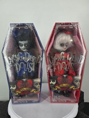 Mezco Living Dead Dolls Twisted Love Rose Violet Set Sealed NIB 2007 Horror Rare